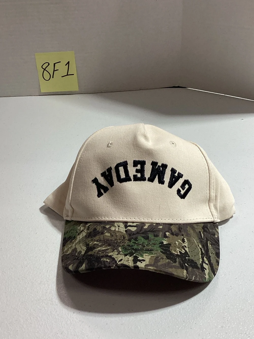 Gameday Beige Cap with Camo Brim